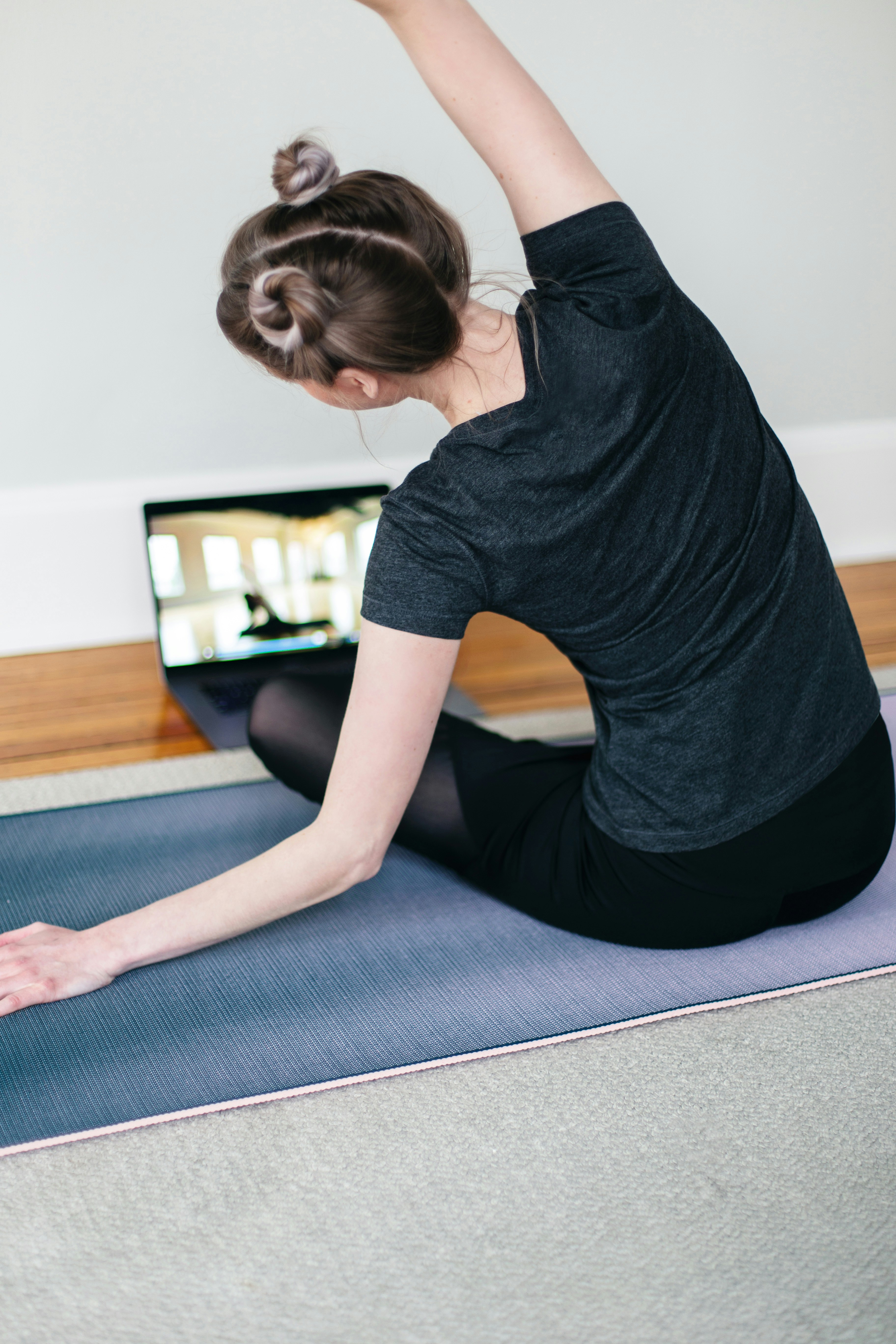 Person meditating in peaceful environment